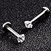Freedi 2pcs 16G 3mm Cubic Zirconia Inlaid Lip Rings Labret Nose Studs Helix Round Shape Stud Earring Body Piercing Jewelry