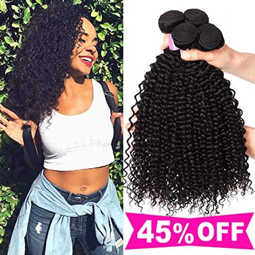 8A Curly Brazilian Hair Bundles Virgin Kinky Curly Hair 16 18 20 Inch Brazilian Human Hair Extension Good Quality Brazilian Curly Human Hair Bundles