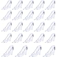 ZYFLSQ 24 Pieces Mini Plastic Cinderella Slippers 3.5 Inch Glass Heels Princess for Wedding Birthday Party Table Favors Decoration (Clear)