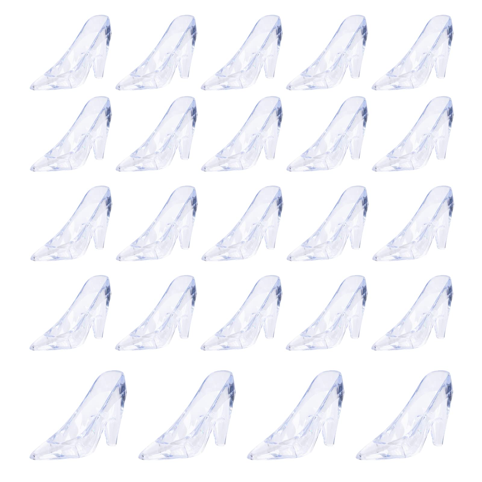 ZYFLSQ 24 Pieces Mini Plastic Cinderella Slippers 3.5 Inch Glass Heels Princess for Wedding Birthday Party Table Favors Decoration (Clear)