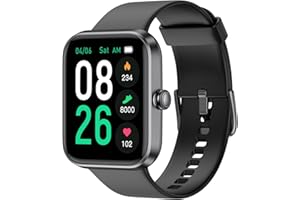 LIVIKEY Smart Watch, Fitness Tracker Watch with Heart Rate Monitor, SpO2, Sleep Tracker, 45mm Fitness Watch IP68 Waterproof Smartwatch for Women Men Step Counter Pedometer for iOS and Android Phones