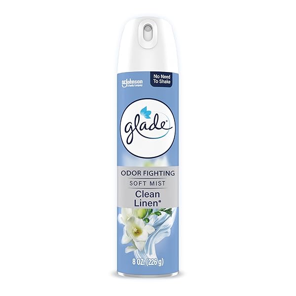 GLADE AIR FRESHENER ROOM SPRAY, CLEAN LINEN SCENT, ODOR FIGHTING TO DELIVER LONG LASTING FRESHNESS, 8 OZ