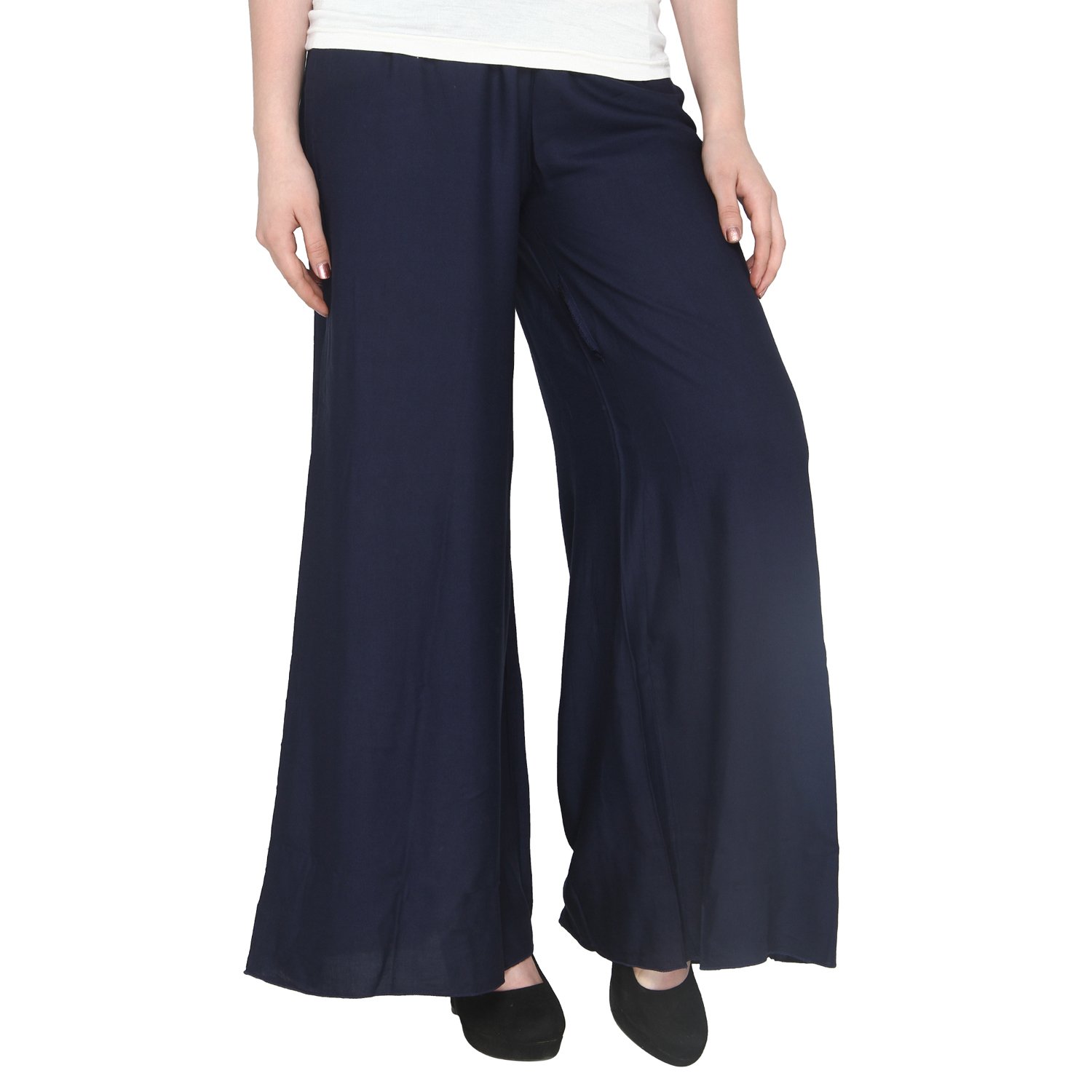 p-nut women's solid rayon palazzo