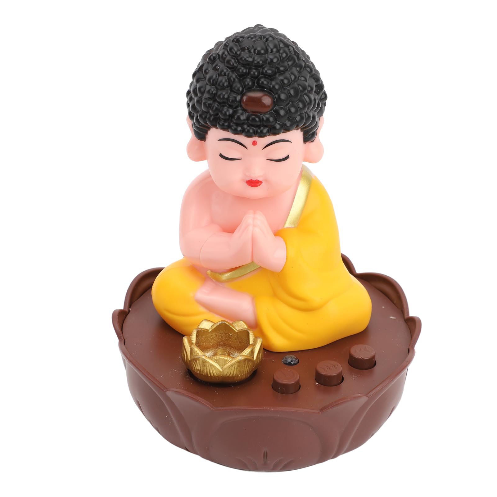 JTLB Buddha Figurine,Singing Buddha Figurine with Charging USB, Perfect Decorative Statue with Sound for Desk, Car Dashboard and Restaurant