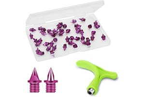 Lejof Carbon Steel Track Spikes, 48 Pcs 1/4 Inch Lighter Weight Spikes for Track, 0.45 Grams Replacement Spikes for Track Shoes
