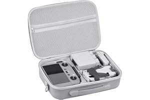 REYGEAK Mini 4 Pro RC 2 Case, Large Capacity Portable PU Leather Storage Bag for DJI Mini 4 Pro Fly More Combo Drone RC2 Controller Kit Accessories