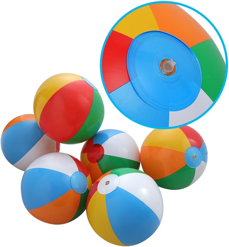 Inflatable Beach Balls[12PACK] 10" Rainbow Beach Balls Pool Party Balls Bulk Beach Balls Rainbow Colored Beach Toys Perfect for Beach Sand Pool Party Favors Swimming Water Toys for Kids.: Sports & Outdoors