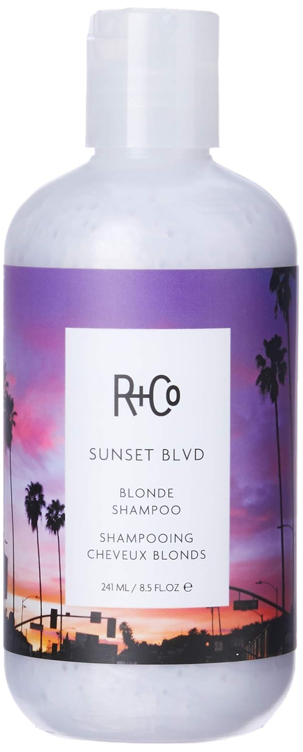 R+Co Sunset Blvd Blonde Shampoo is a great purple shampoo for daily use as an alternative to the Blacklight violet purple shampoo by Oligo
