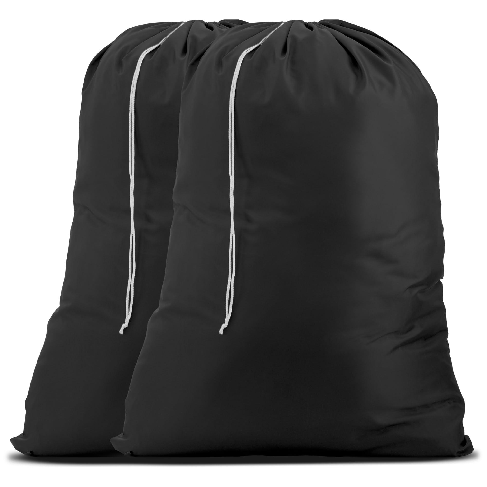 Photo 1 of Handy Laundry Nylon XL - Large Capacity with Locking Drawstring, Machine Washable, Fits Laundry Baskets or Hampers, Holds 3 Loads of Clothes - Black (Pack of 2)