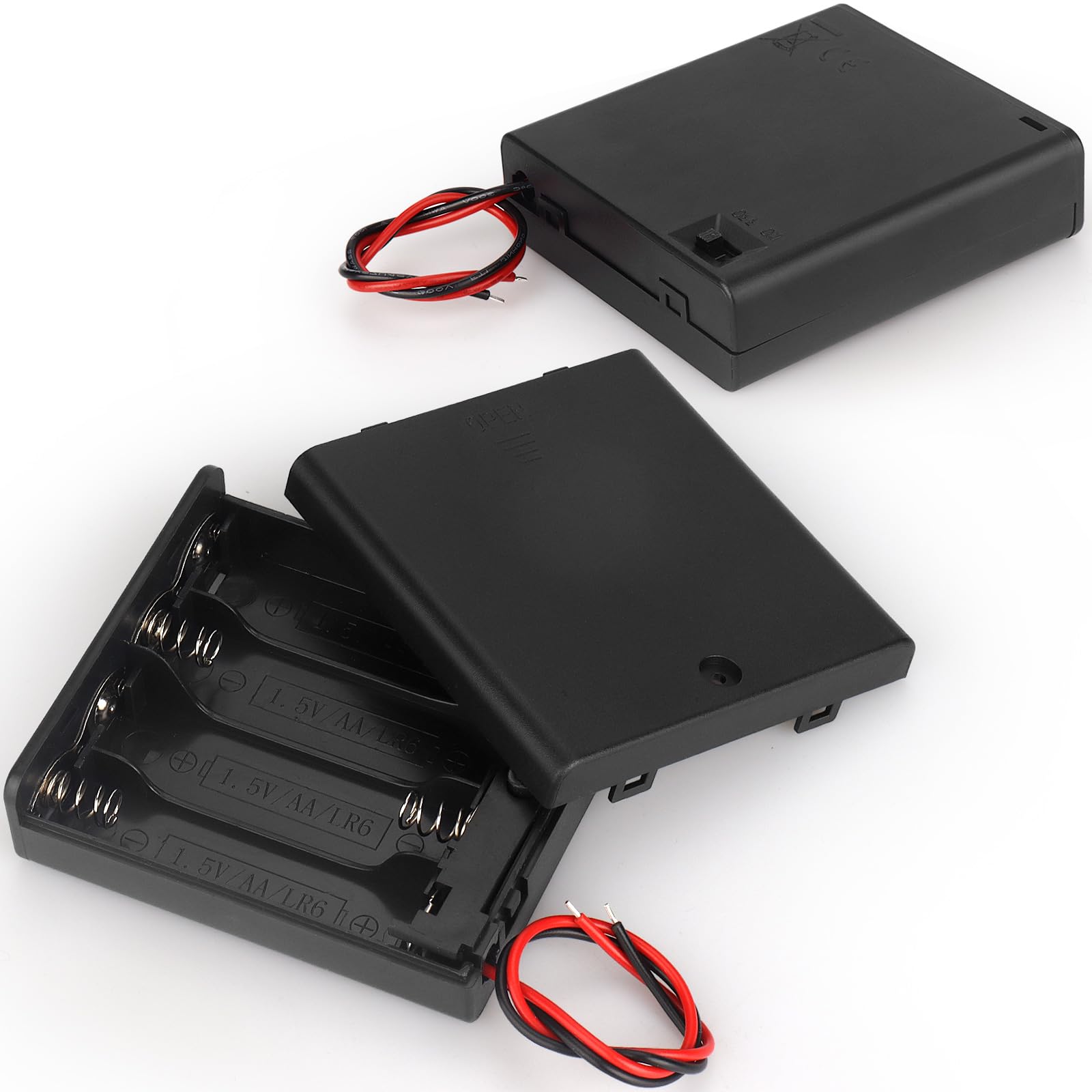 Photo 1 of VWEICYY 2 x 4 AA Battery Holder housing with Leads,2PCS 4 x 1.5V AA Battery Holder Case