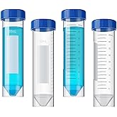 50ml Centrifuge Tubes with Screw Caps DNase/RNase Free &amp; Pyrogen Free | Self-Standing Test Tubes, Lab Grade Virgin Polypropylene, Autoclavable, Graduated &amp; Write-on Spot