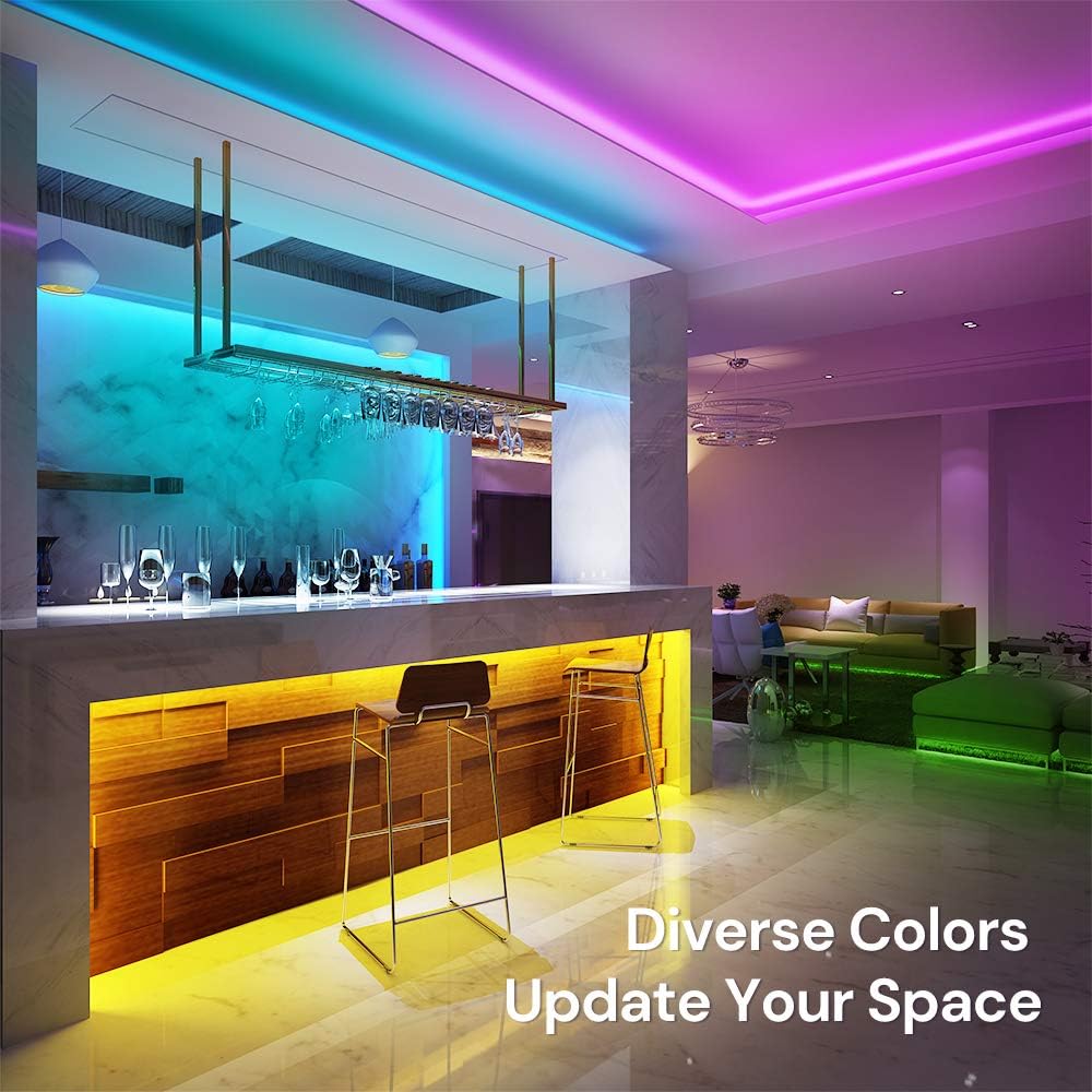 LED Strip Lights Bluetooth, Govee 16.4FT LED Color Changing Lights with APP Control, Remote and Control Box, 20 Scenes Mode and Music Sync LED Lights for Room, Kitchen, Party (3 Ways Control): Home Improvement