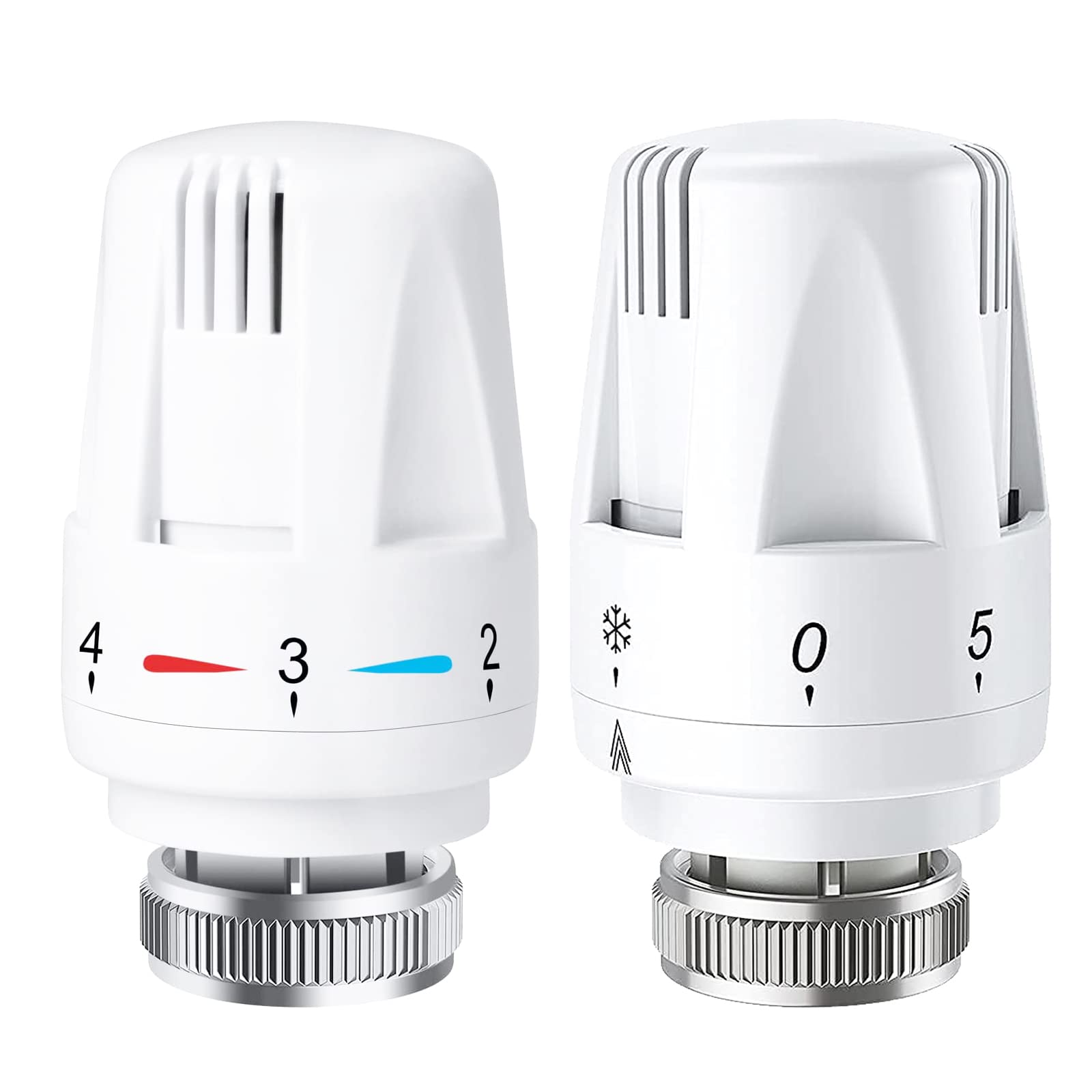 TRV Thermostatic Radiator Valve, 2 Pieces Standard Radiator Thermostat Head M30 x 1.5, Thermostatic Valve Head,Smart Radiator Valve Replacement Head Heating System Temperature Control for Home Office