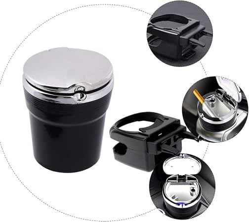 Amazon Ledmomo 灰皿 車用 Led ふた付き 小物入れ エアコンクリップ付き 多機能 卓上 カフェ レストラン 灰皿 シガーライター 車 バイク