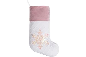 JEKOSEN Christmas Stockings Rustic Household Traditional Hanging Xmas Stockings for Christmas Fireplace Decorations Socks with Christmas Element Pattern (1pack Snowflake)
