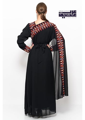 ARAB ATEEK for Palestinian Dress - Palestinian Thobe for Women - Hand  Embroidery - Dress for Occasions - Palestinian Abaya Black in Saudi Arabia  | Whizz Abayas