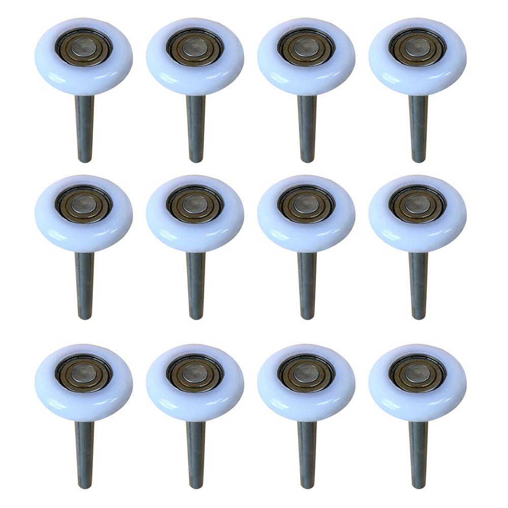 Eagles 2' Nylon Garage Door Roller, 12 Pack, Quiet, Steel, White