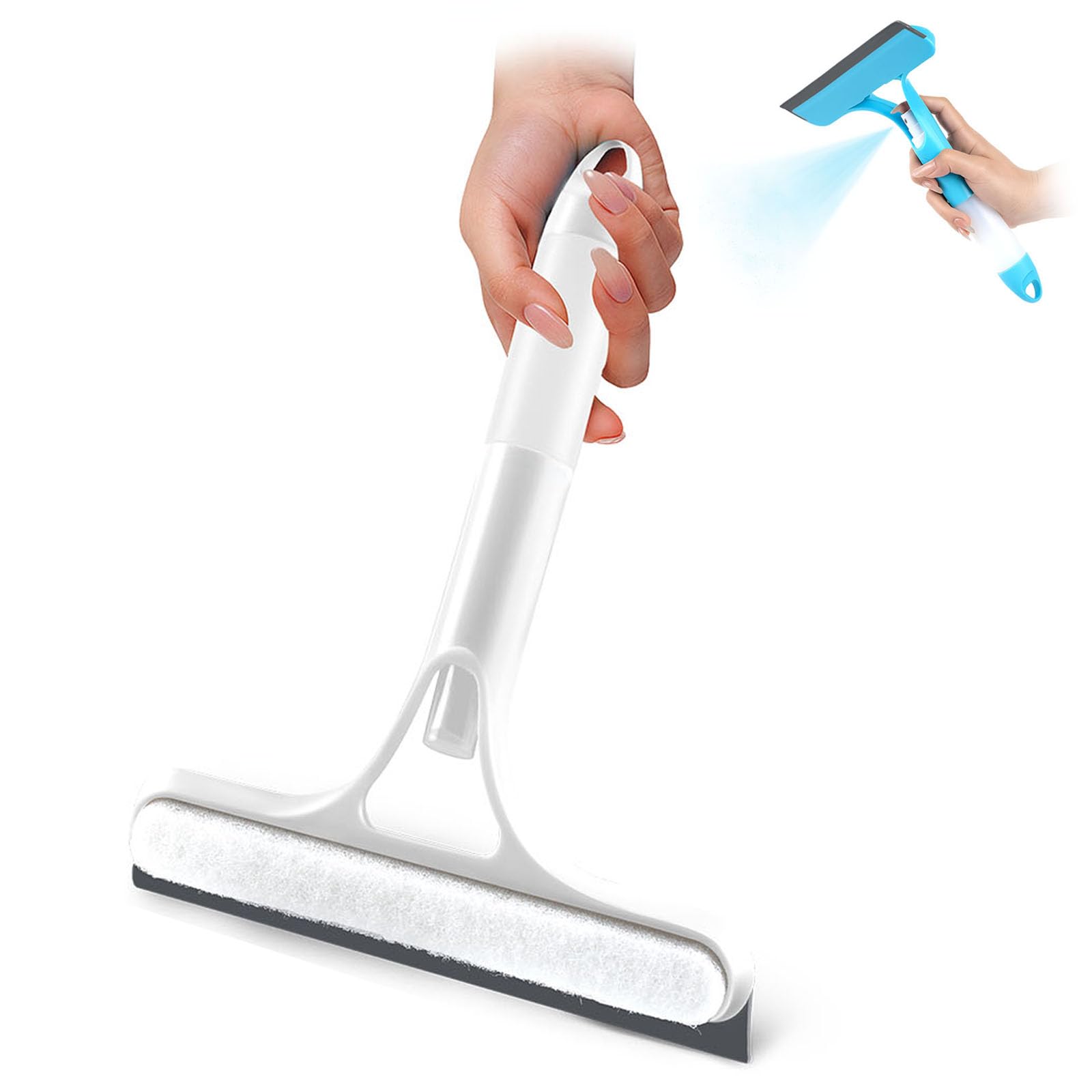 Photo 1 of 3 in 1 Window Cleaning Scraper,Silicone Window Cleaner Squeegee with Detachable Sprayer,Multi-Purpose Window Cleaning Squeegee Kit for Windows,Shower Glass,Mirrors,Car,Home & Office (White)