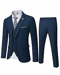 EastSide Men's Slim Fit 3 Pieces Suit, One Button