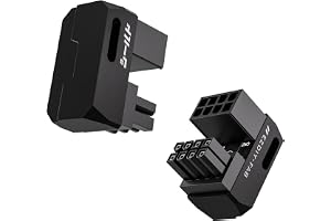 EZDIY-FAB Shield Series 8-Pin PCIe GPU Power Adapter,180-Degree U-Turn Angled Connector, Aluminum Design for Graphics Cards – Reverse Type,Black-2 Pack