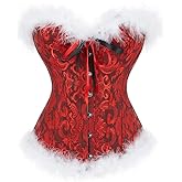 Grebrafan Women Christmas Cosplay Bustier Corsets Top