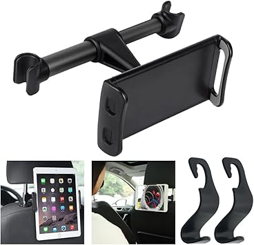 Afunta Support Pour Tablette Et Telephone Avec Fixation Sur L Appui Tete De Voiture Avec 2 Crochets Amazon Fr High Tech