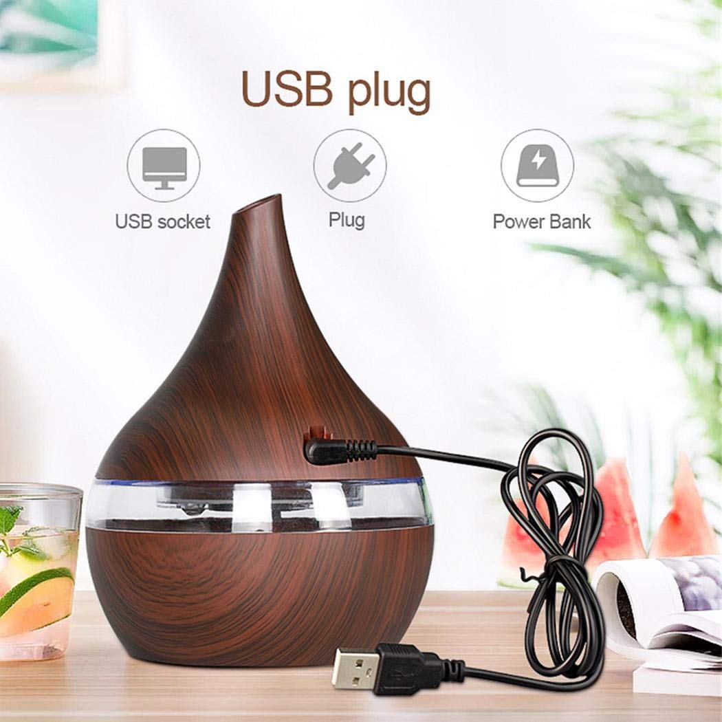 fnemo 7 Colores luz Nocturna Madera humidificador de Grano difusor de Aceite Esencial ultrasónico Humidificadores