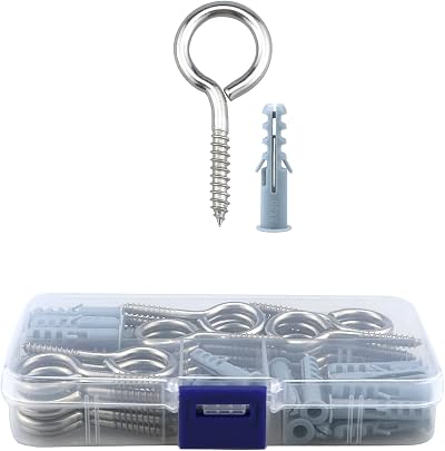 Lemiyoo 30x M4 Stainless Steel Eye Screws Hooks Heavy Duty Eyelet Bolts Wood