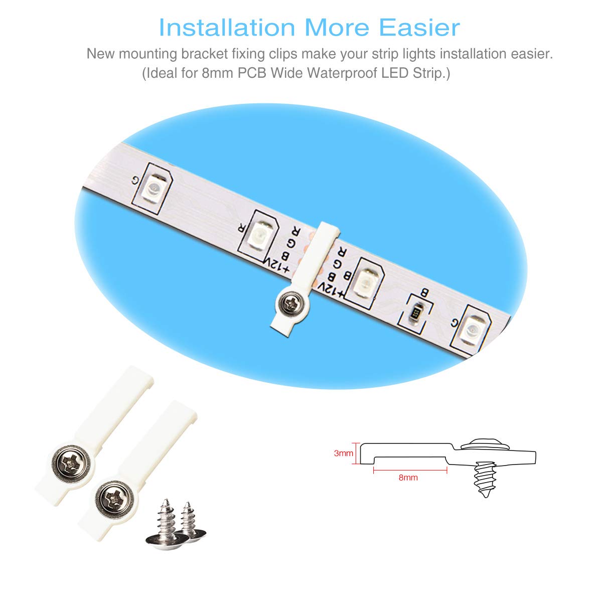 DAYBETTER Led Strip Lights 16.4ft Tape Light Flexible 3528 LED Strip