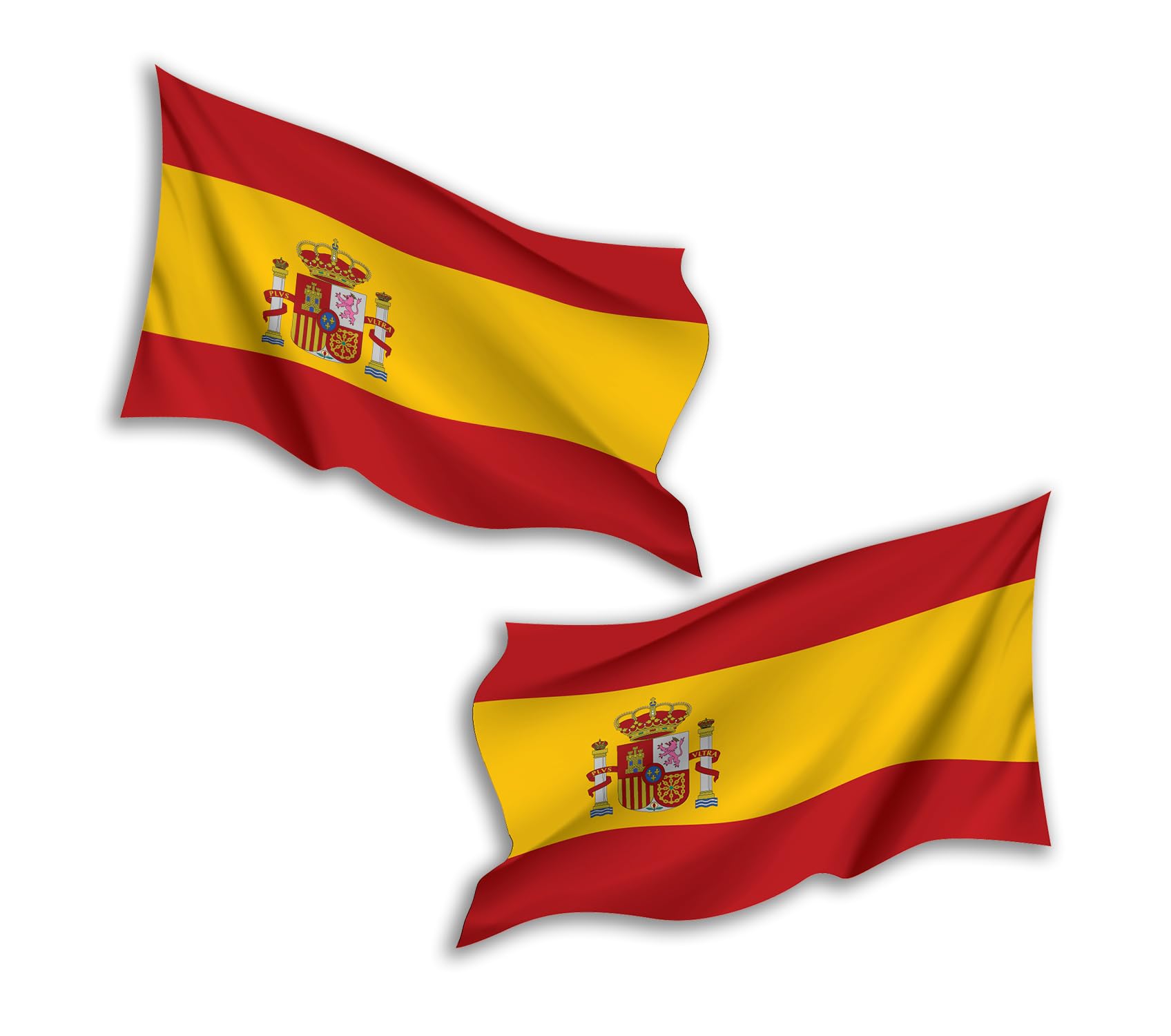2 x 20cm Waving Spain Flag Vinyl Stickers - Spanish Travel Adventure World Country Location Decal Scrapbook Luggage Sticker #81787