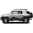 Factory Crafts Mountain Side Stripe Graphics Kit Vinyl Decal Wrap Compatible with Toyota FJ Cruiser 2007-2014 - Matte Black