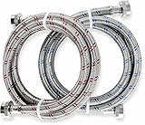 K&J Premium 6ft Washing Machine Hoses Burst Proof 2