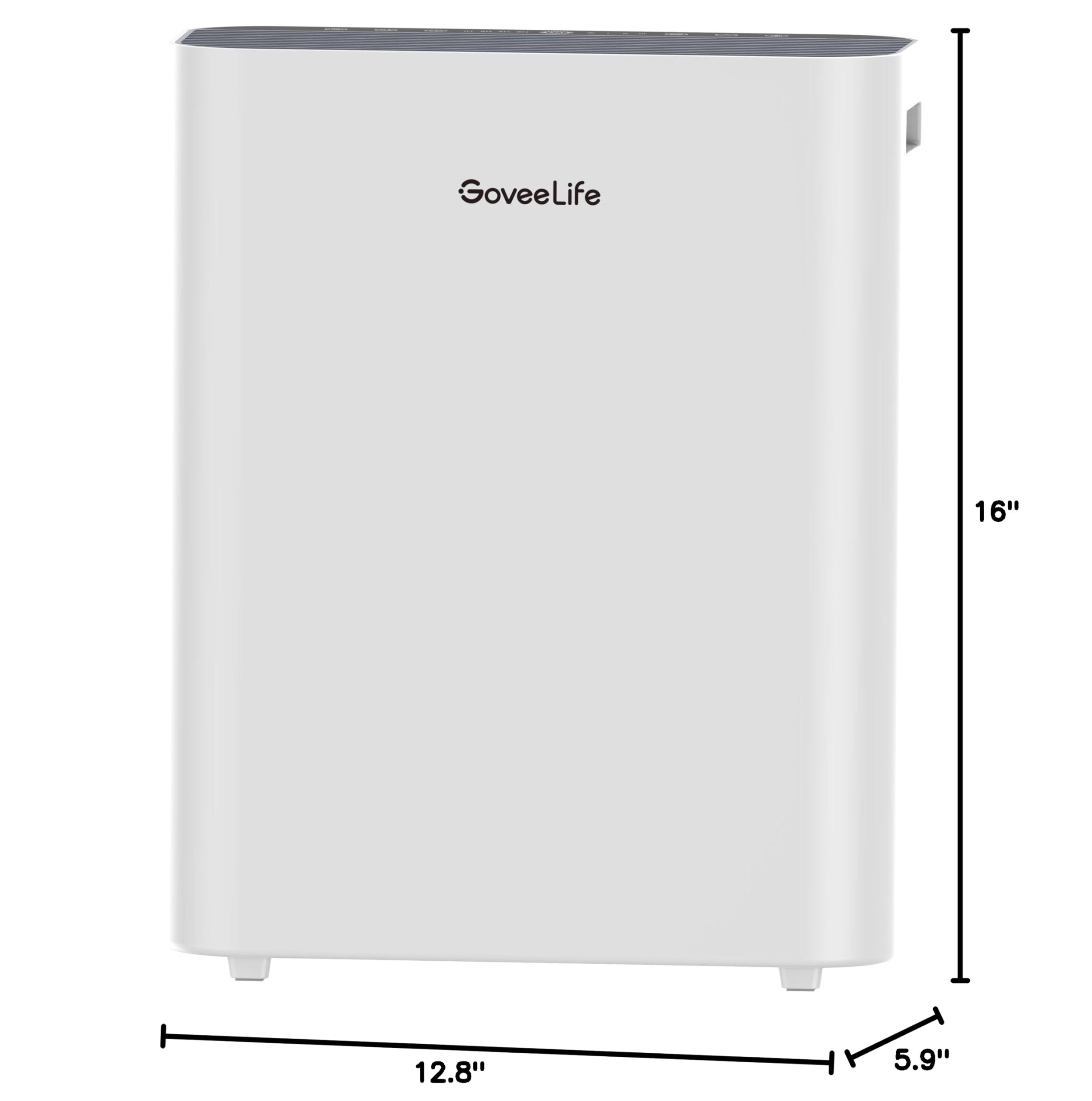 GoveeLife Smart Air Purifiers for Home Large Room, Air Purifiers for Pets with PM2.5 Sensor, Washable Pre-Filter for Pet Hair Lint, 24dB Large Air Purifier with App Control