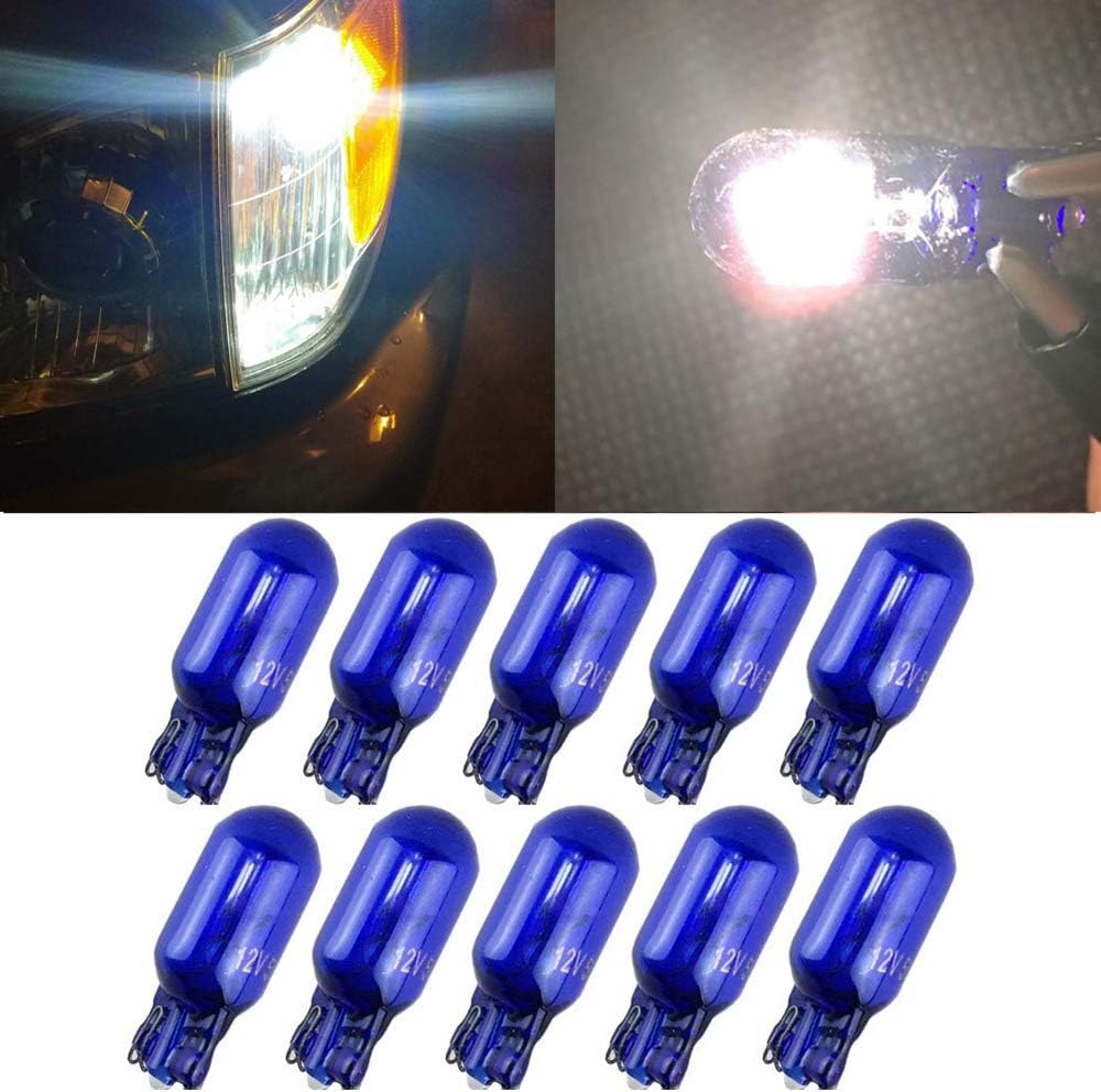 10pcs T10 W5W 168 194 Halogen bulb 12V for Car Wedge Side Light Bulb White Car Tail Light Side Parking Dome Door Map Lighting