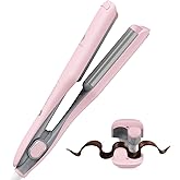Curling Iron Hair Crimper Waver, MiroPure Waves Curling Wand 1 inch with 30S Fast Heating & PTC Heater, Deep Waver Hair Curler for Women, Dual Voltage, Pink