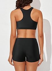 Aleumdr Womens Tankini Swimsuits Athletic 3 Piece