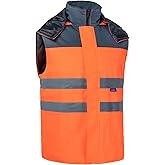 Oralidera Winter Safety Vest for Men Padded Reflective Vests High Visibility Insulated Work Vest