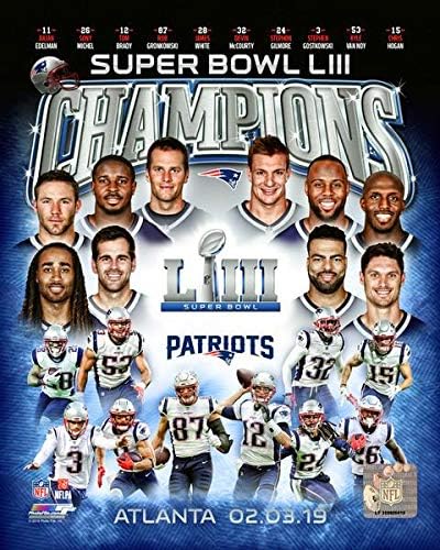 Amazon Com New England Patriots Tom Brady Team Collage From Super Bowl Liii 8x10 Photo Picture Coll Sports Collectibles
