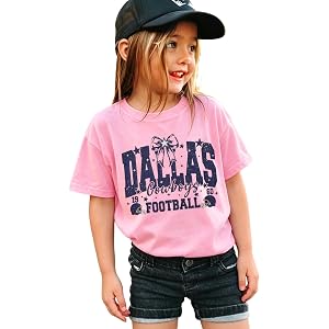 Ritatte Football Shirt for Toddler Girls Football Team Game Day T-Shirt Kids Vintage Bow Star Graphic Tee Sport Fans Tops