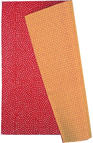 [L/29inc] furoshiki- Traditionelle japanische Geschenkpapier Tuch/Tapisserie (Komon X Flachs Ornament: Rot/Orange)
