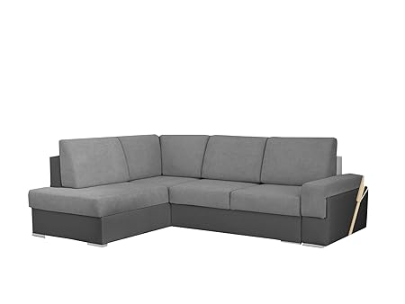 Meublo Canapé Dangle Convertibles Tissu Et Simili Cuir Bruno Ii Gris Canapé Dangle Gauche