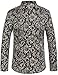 SSLR Men's Paisley Printed Regular Fit Button Down Casual Long Sleeve Shirt (Medium, Navy)