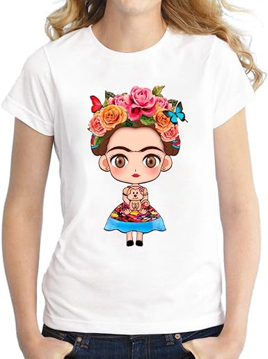Amazon Com 7eaven Shop T Shirt 3d Print Frida Kahlo Cartoon Hipste Vintage Harajuku Short Sleeve S Clothing