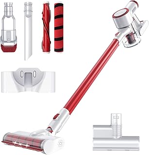 HONITURE Akku Staubsauger 25KPa Starke Saugkraft Kabelloser Stabstaubsauger, Akkusauger Beutellos, Abnehmbarer Akku