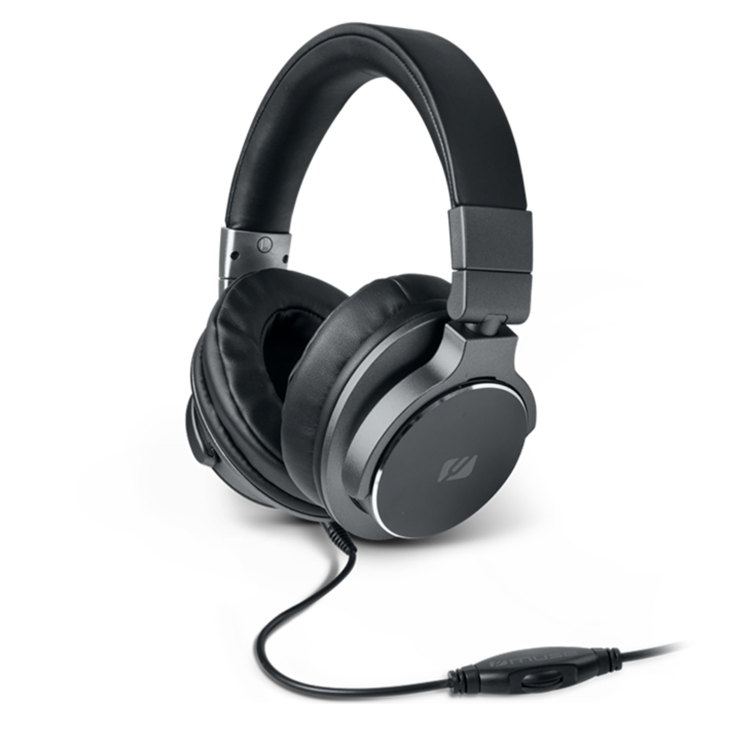MUSE TV Headphone, Universal Phone Control, Stereo, Adjustable, (M-275 CTV) Volume control on TV cable, 6m cable, Black