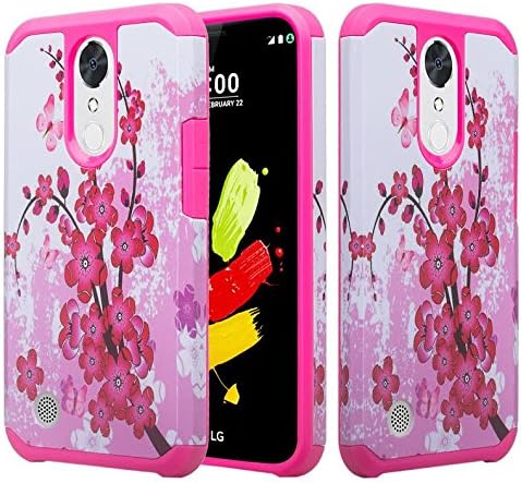 LG K20v Case, LG K20 Plus Case, LG Harmony Case, LG V5 Case, LG Grace Case, LG K10 2017 [Include Temper Glass Screen Protector] Drop Protection Hybrid Silicone Protective Case Cover - (Cherry Blossom)