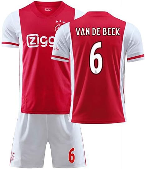 Amazon Co Jp ユニフォーム サッカーユニフォーム 子供 大人用 背番号6 Van De Beek 21ajaxホームとアウェイサッカージャージ 上下セット Tシャツ半ズボン サッカーウェア レプリカマッチ トレーニングチームスポーツウェア 通気性 ユニセックス 赤 青い 正月贈り物
