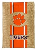 NCAA Clemson University Burlap Garden Flag