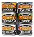 Evangers Grain Free, All Natural Dog/Cat Food Variety Pack - 6 Flavors (Chicken, Beef, Buffalo, Rabbit, Duck, and Wild Salmon) 6-Ounce Each - 2 of Each Flavor (12 Total Cans)