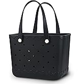 MONSOCIO Rubber Beach Bag Waterproof Durable Tote Bag for Beach Sports Pool Modern Rubber Tote